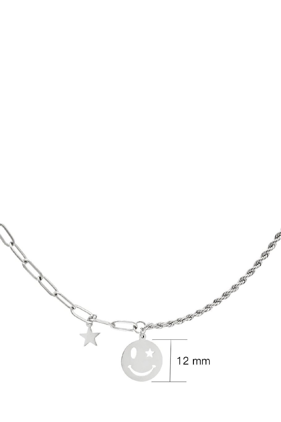 Edelstalen ketting smiley en ster Goud kleur Stainless Steel Afbeelding4