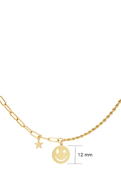 Edelstalen ketting smiley en ster Goud kleur Stainless Steel h5 Afbeelding3