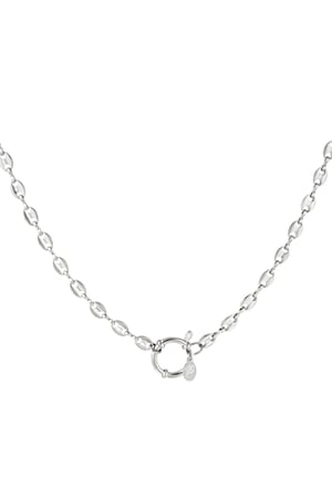 Stainless steel linked necklace Silver color h5 