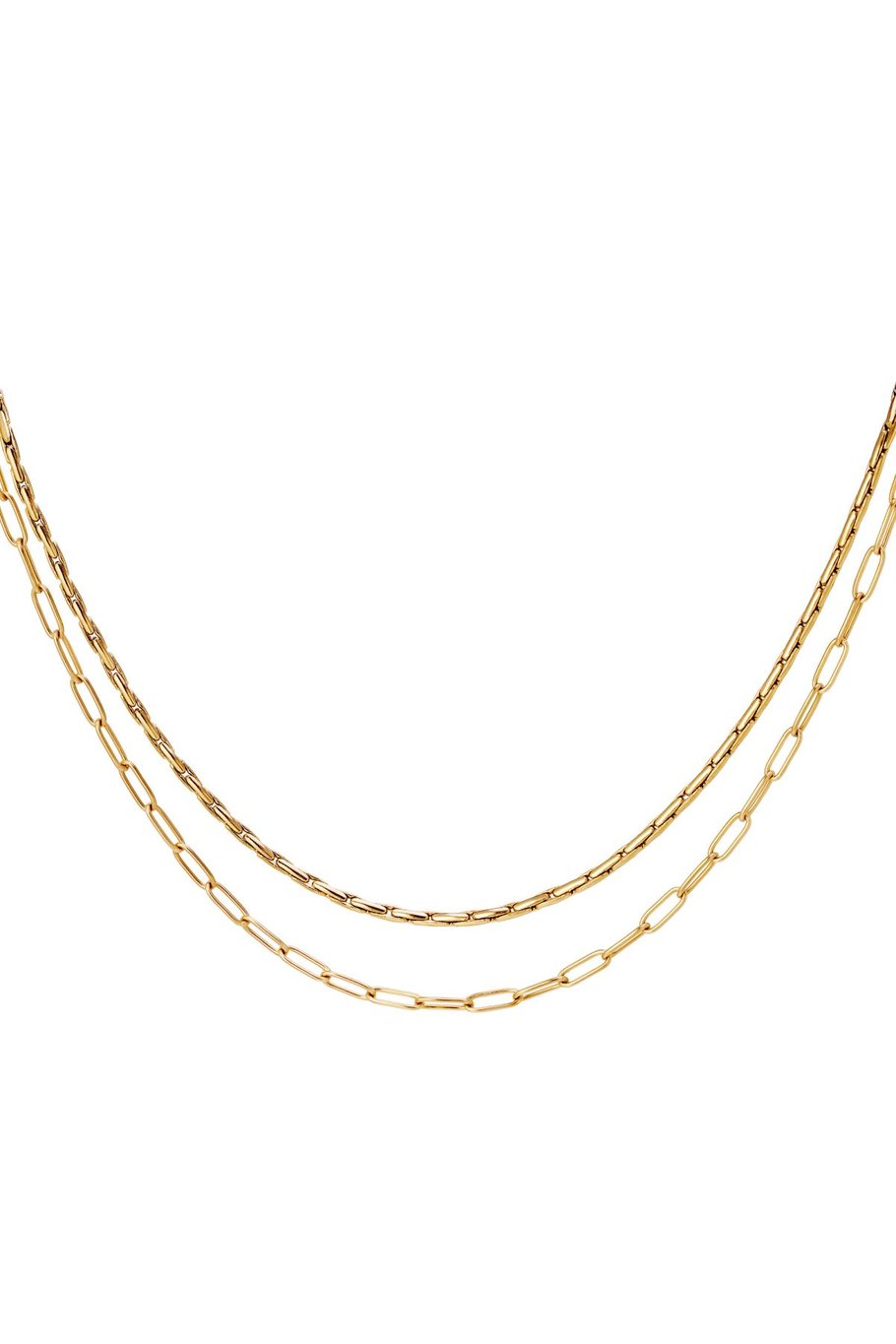 Çift paslanmaz çelik kolye Gold Stainless Steel 