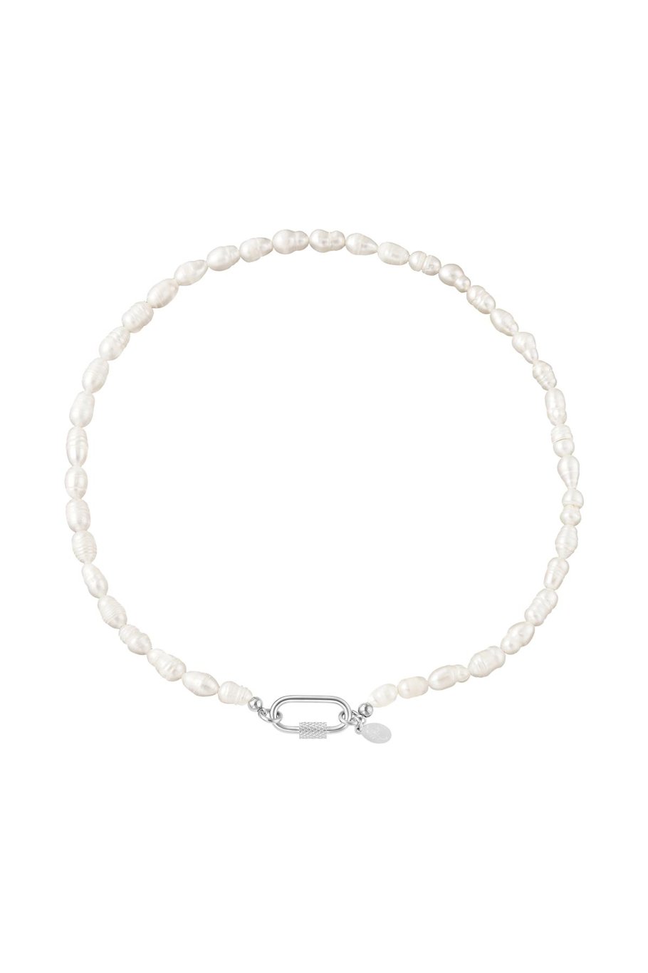 Pearl necklace with oval closure Gold Color Pearls 