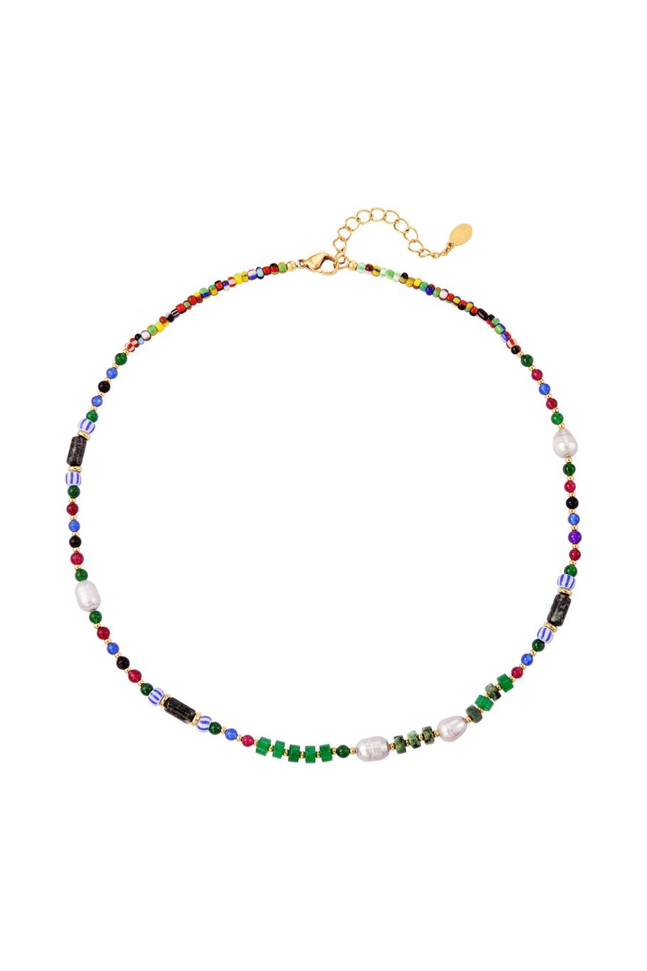 Necklace beads party Green Stainless Steel 