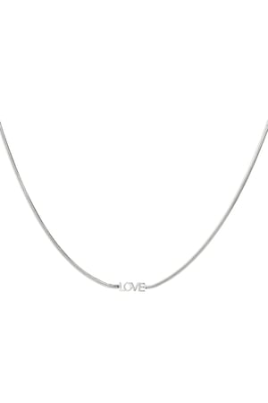 Necklace love letters Silver Color Stainless Steel h5 