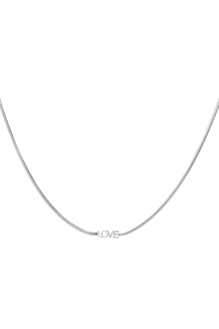 Necklace love letters Silver Color Stainless Steel 