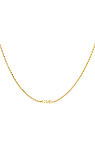 Necklace love letters Gold Color Stainless Steel h5 
