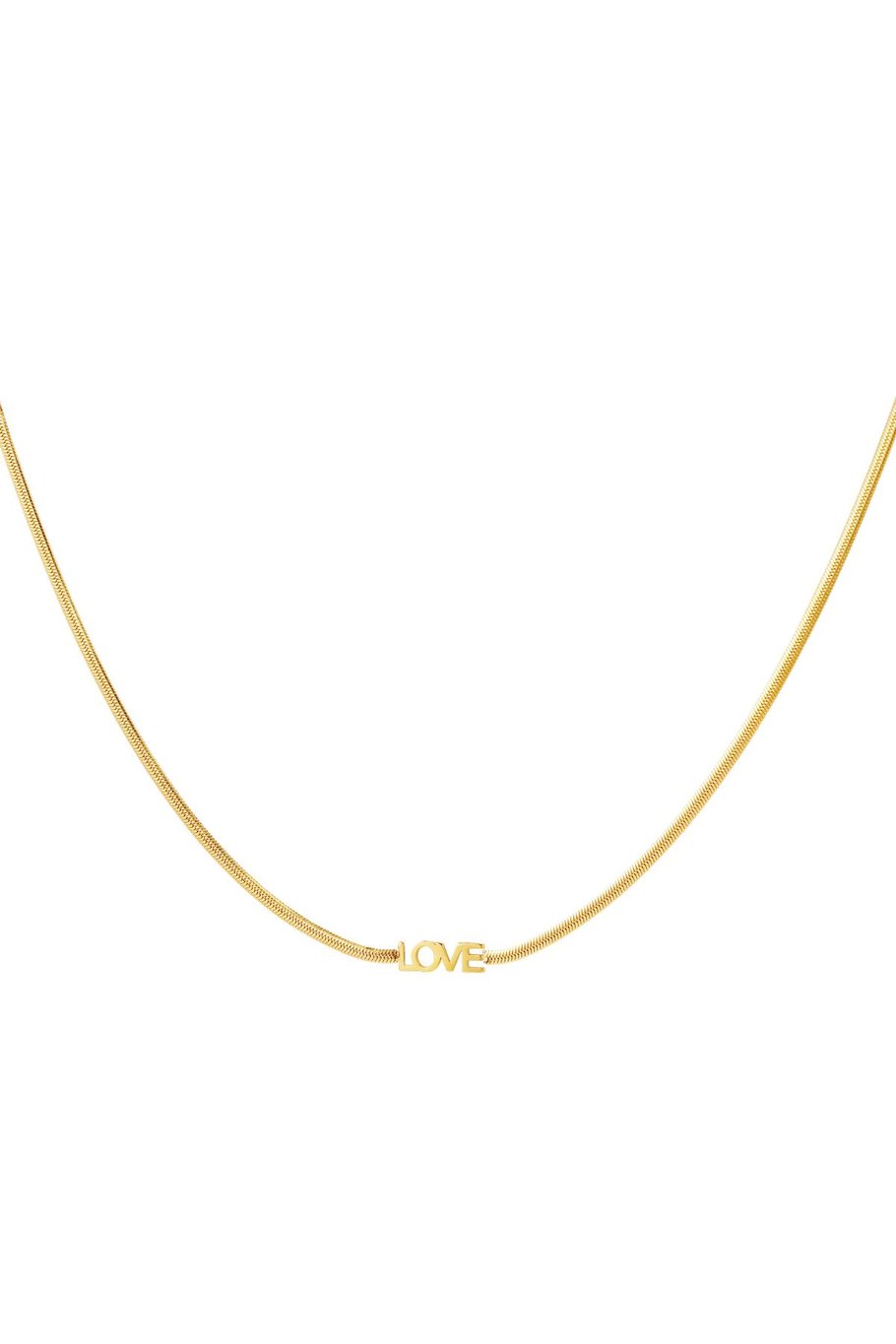 Necklace love letters Gold Color Stainless Steel 