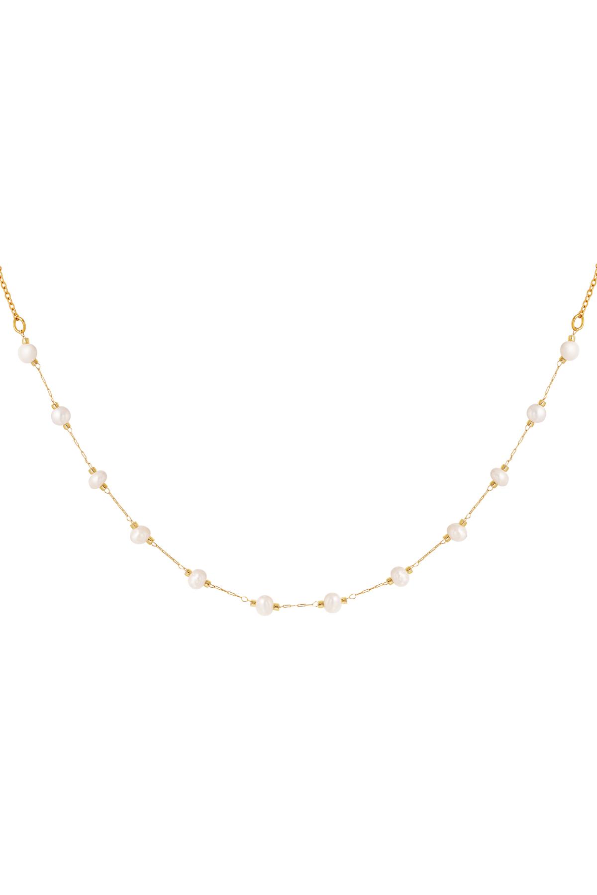 Necklace sweet pearl Gold Color Stainless Steel