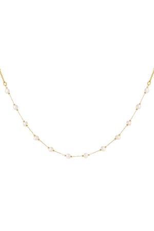 Necklace sweet pearl  Gold Color Stainless Steel h5 