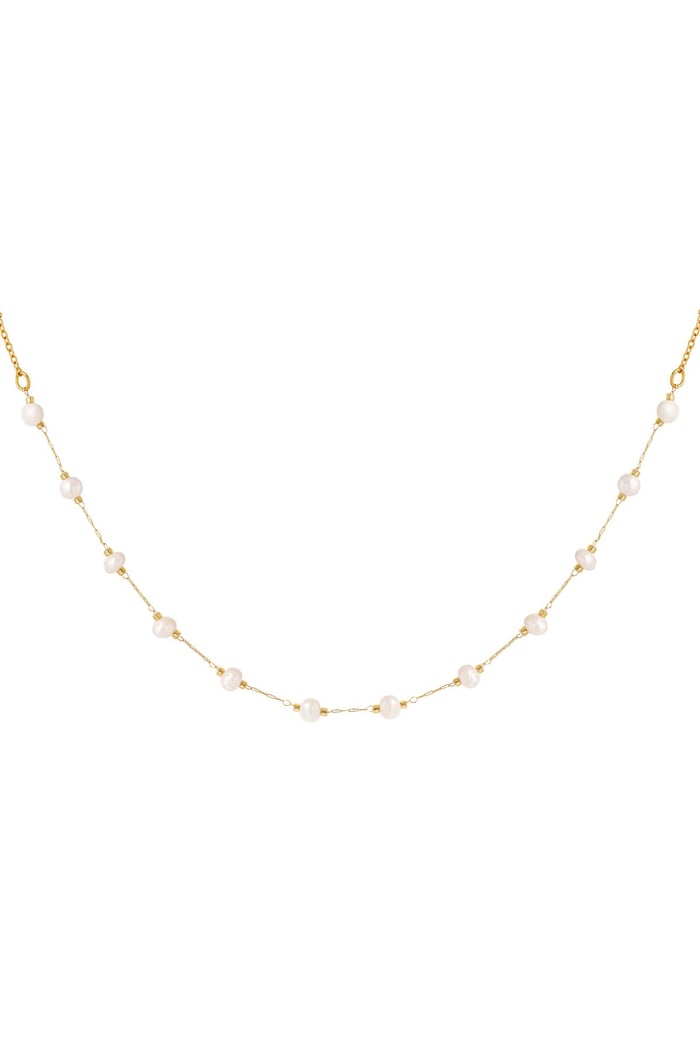 Necklace sweet pearl  Gold Color Stainless Steel 