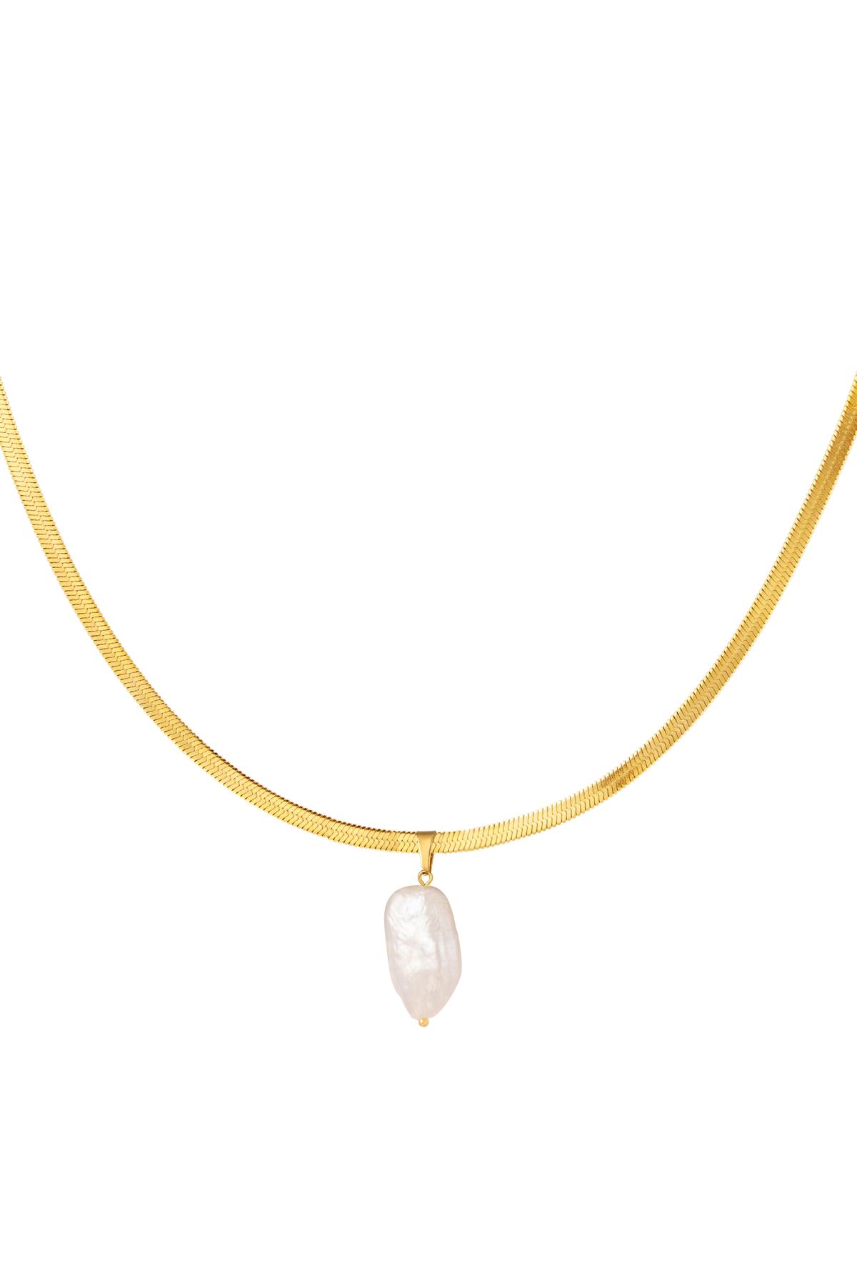 Necklace pearl charm Gold Color Stainless Steel
