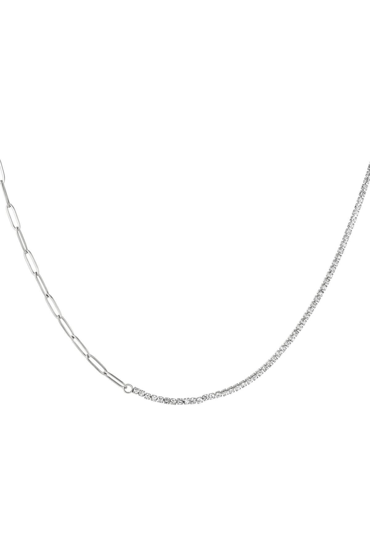 Necklace zircon and chain Silver Color Stainless Steel 