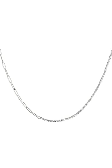 Necklace zircon and chain Silver Color Stainless Steel h5 