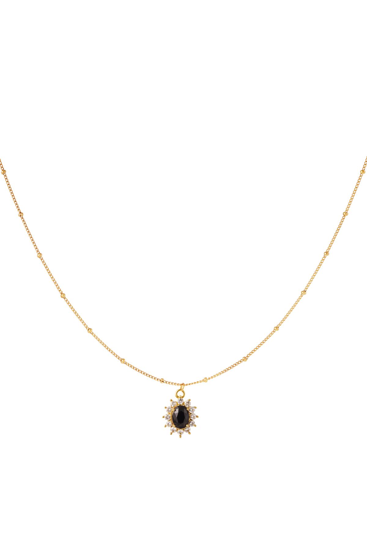 Necklace gemstone Black Stainless Steel