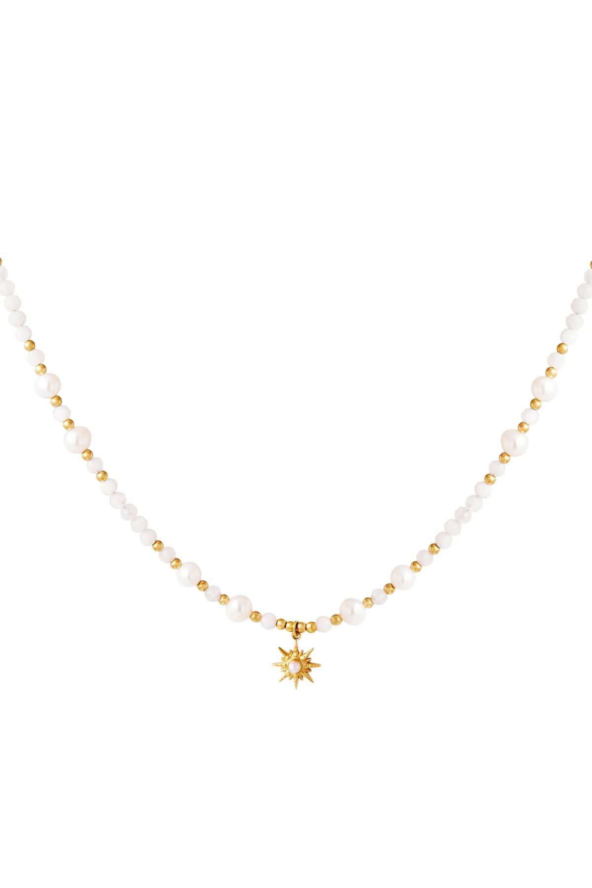 Pearl necklace with star pendant Gold Color Stainless Steel