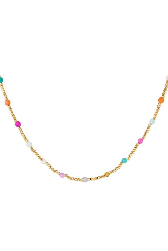 Beaded necklace Gold Color Stainless Steel 2