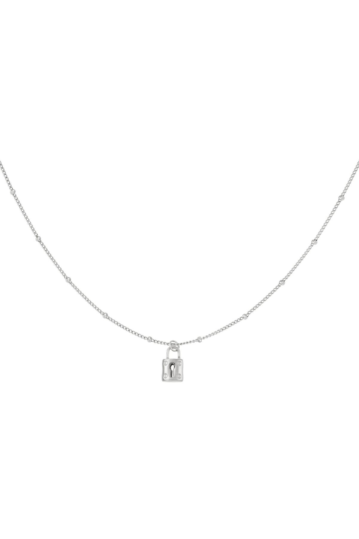 stainless steel necklace with lock  