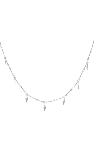 Stainless steel necklace lightning bolt Silver color h5 