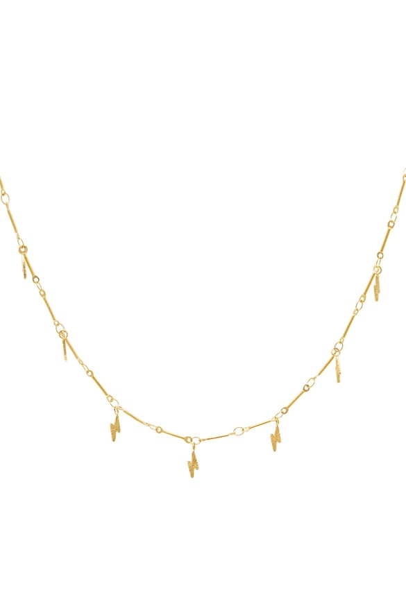 stainless steel necklace lightning bolt  2