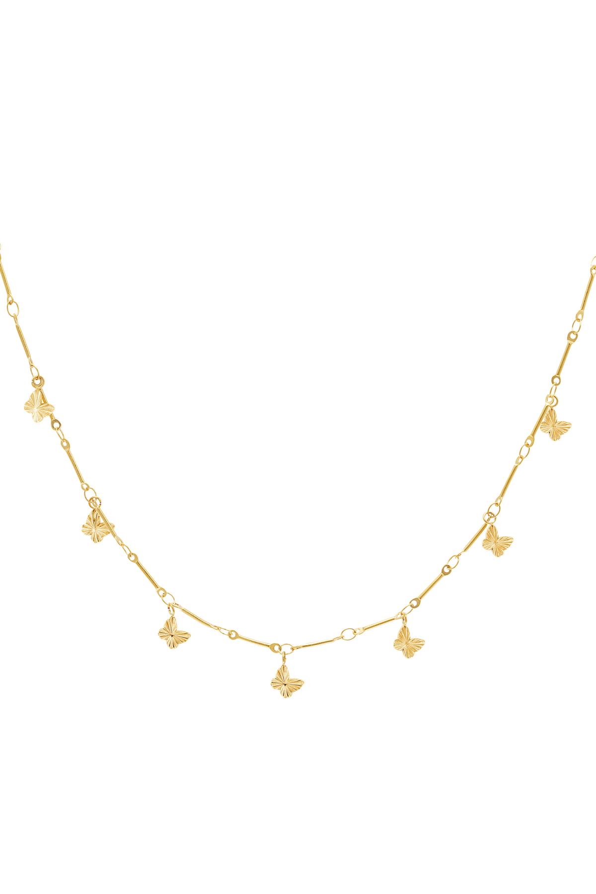Necklace butterfly Gold Color Stainless Steel 