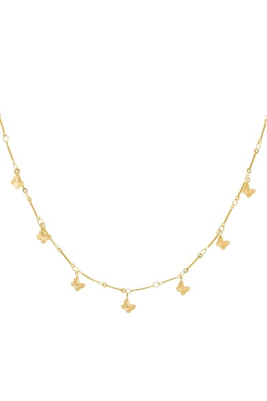 Necklace butterfly Gold Color Stainless Steel h5 