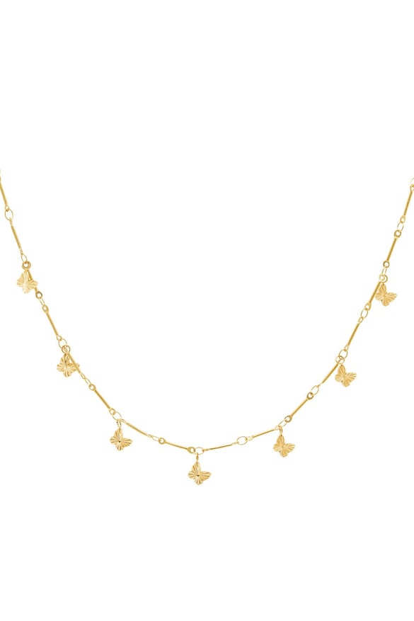 Necklace butterfly Gold Color Stainless Steel 2