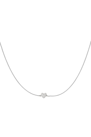 Necklace heart Silver Color Stainless Steel h5 