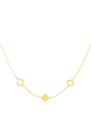 Necklace clovers  Gold Color Stainless Steel h5 