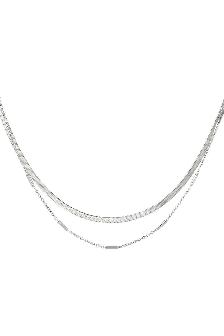 Roestvrijstalen ketting dubbel geketend Goud kleur Stainless Steel