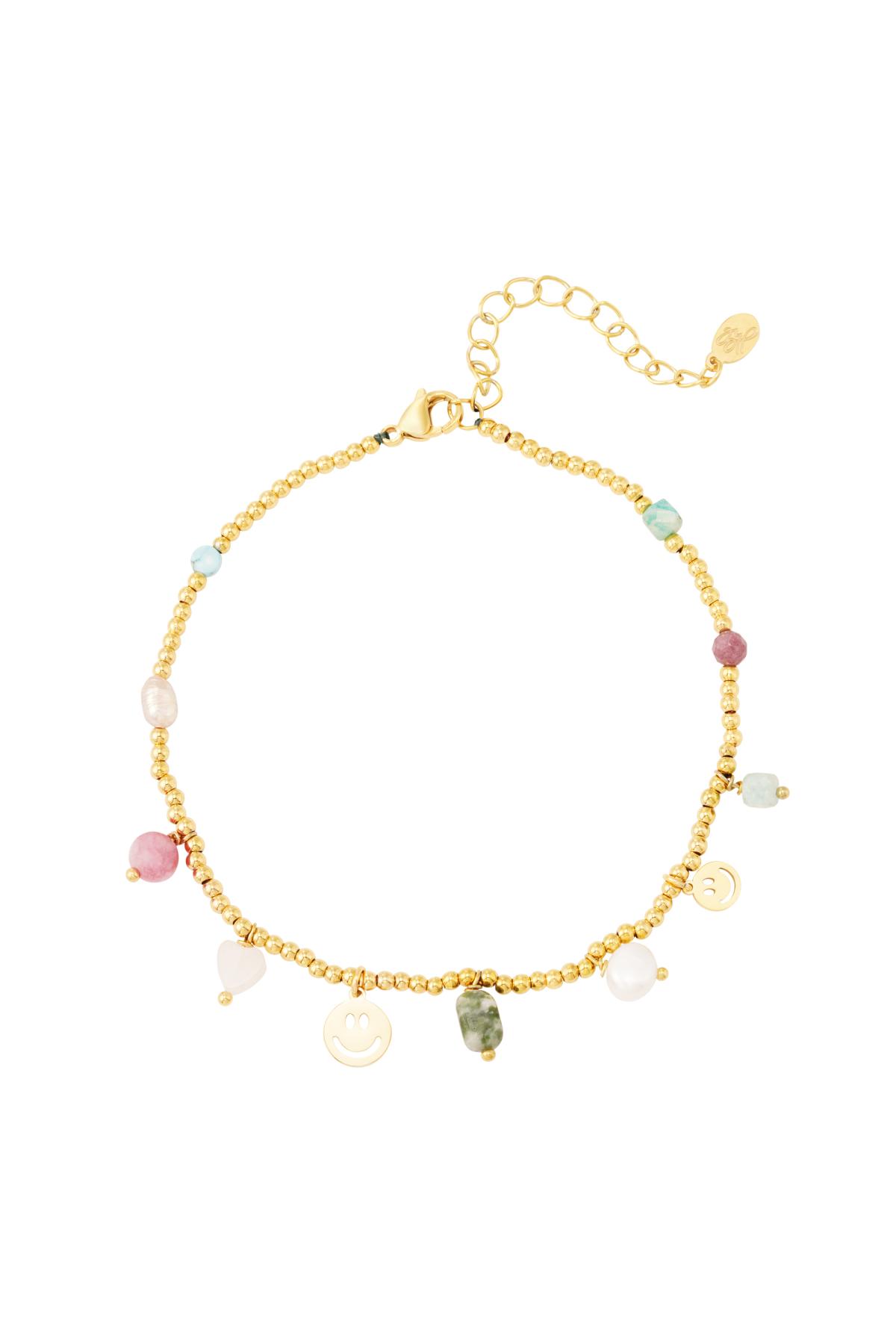 stainless steel anklets beads green &amp;  