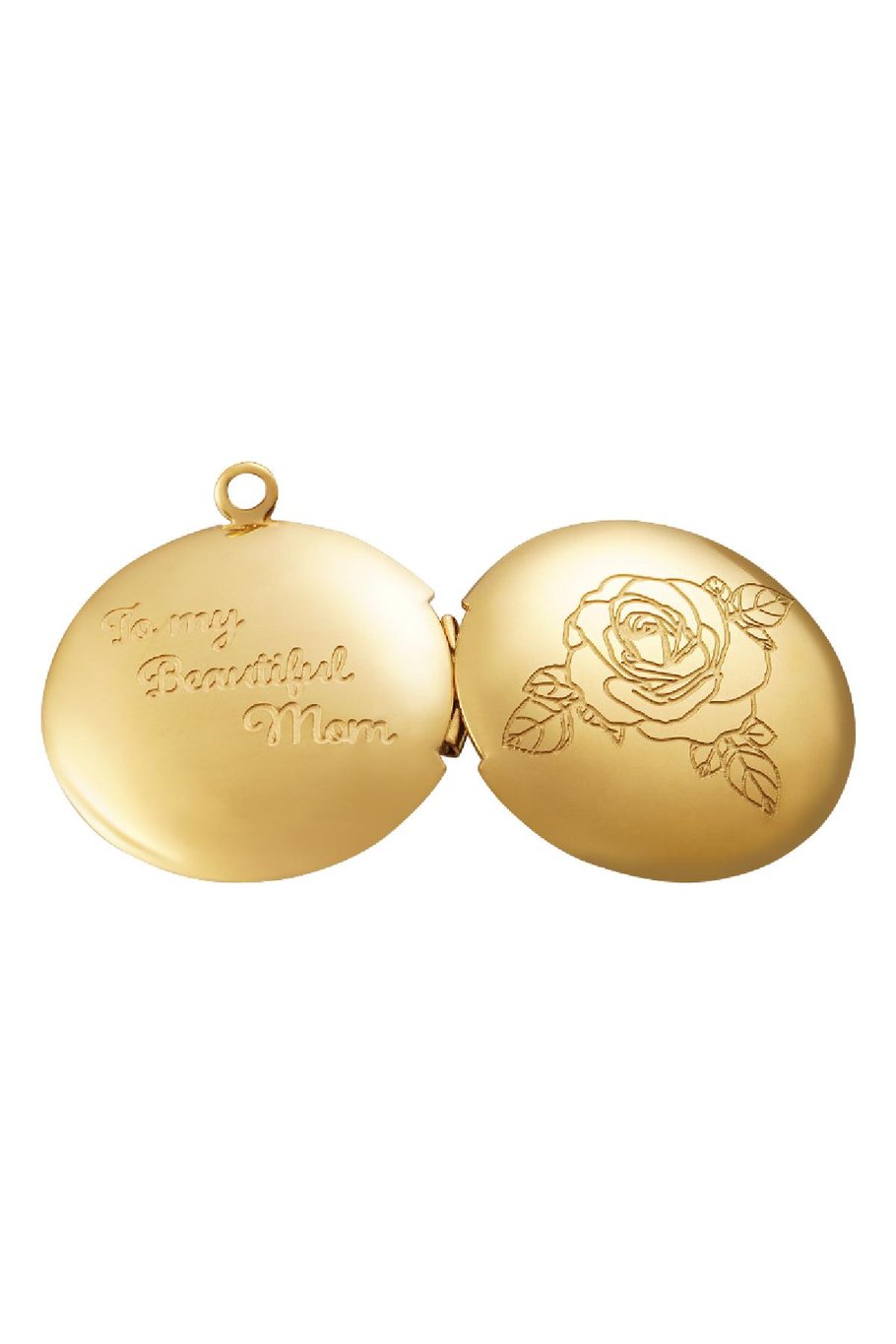 Médaillon Rond Fête des Mères Rose Couleur or Acier inoxydable Image2