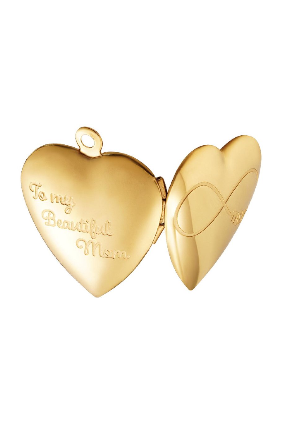Herz Muttertag Medaillon Unendlichkeit Goldfarbe Edelstahl h5Bild2