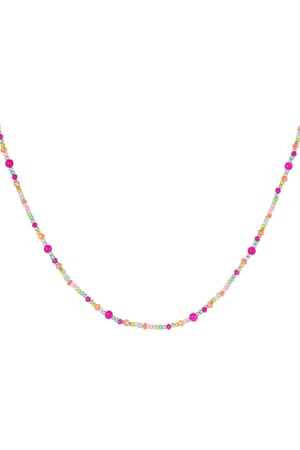 Colourful necklace pink - #summergirls collection Silver Color Glass h5 