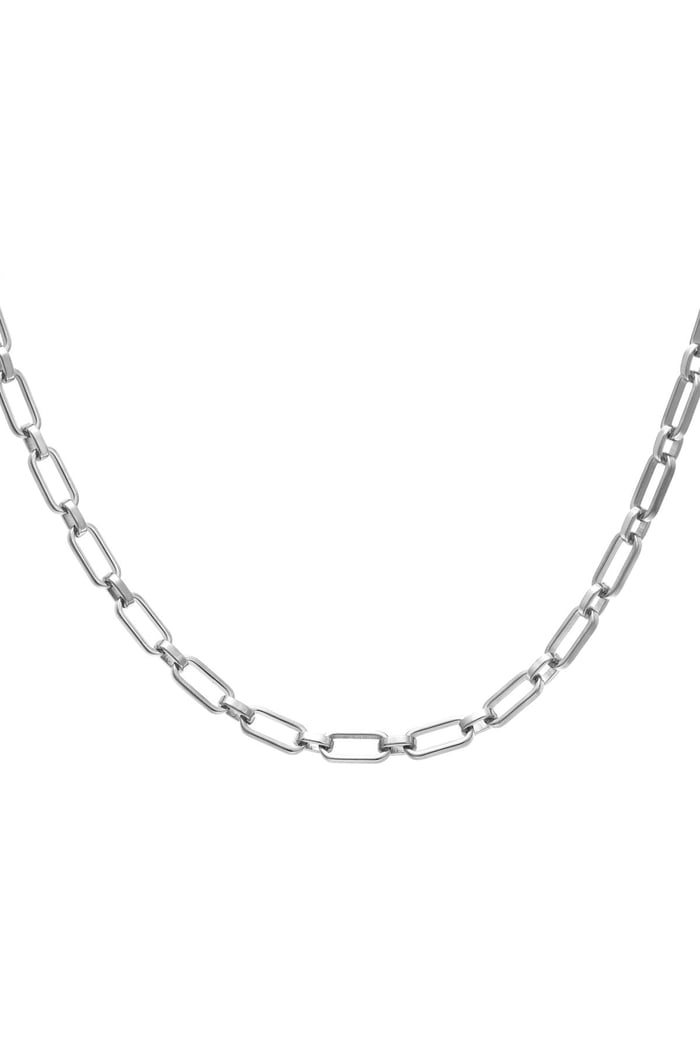 Statement necklace stainless steel Silver color 