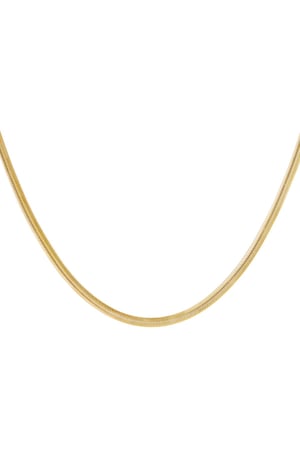 Flat link necklace Gold Color Stainless Steel h5 