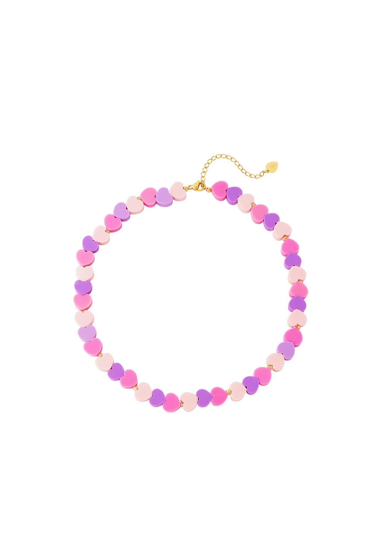 Kids - summer hearts necklace - Mother-Daughter collection Green polymer clay