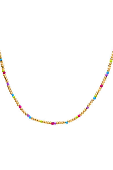 Colourful beads necklace - #summergirls collection Gold Color Stainless Steel h5 