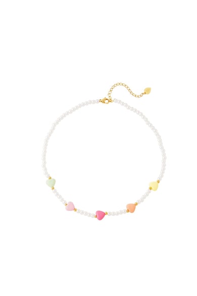 Kids - love pearls necklace - Mother-Daughter collection Multi Stainless Steel h5 