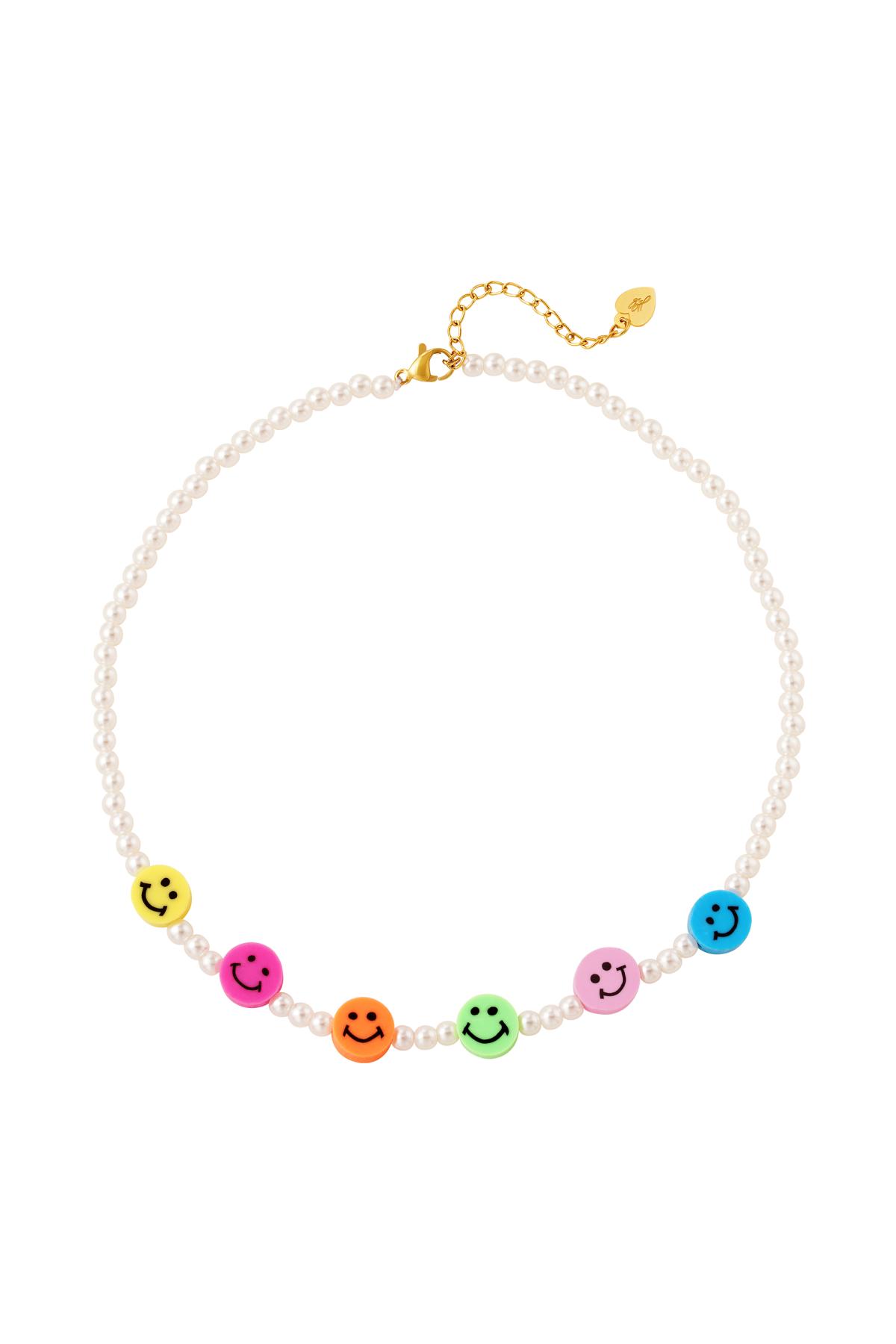 Kids - pearl smiley necklace - Mother-Daughter collection Multi Pearls 