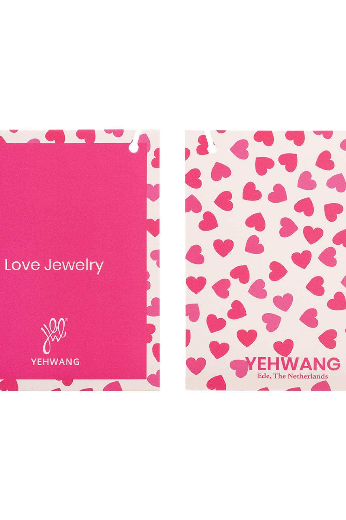 Kids - Coloured heart necklace Pink &amp; Gold Color Stainless Steel Picture2