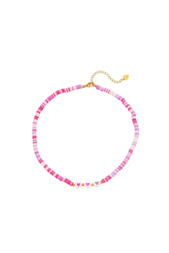 Kids - hearts necklace - Mother-Daughter collection Rose polymer clay 2