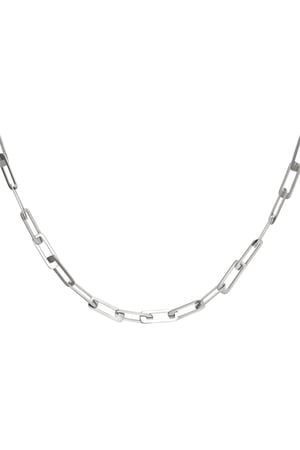 Chunky chain necklace Silver Color Stainless Steel h5 