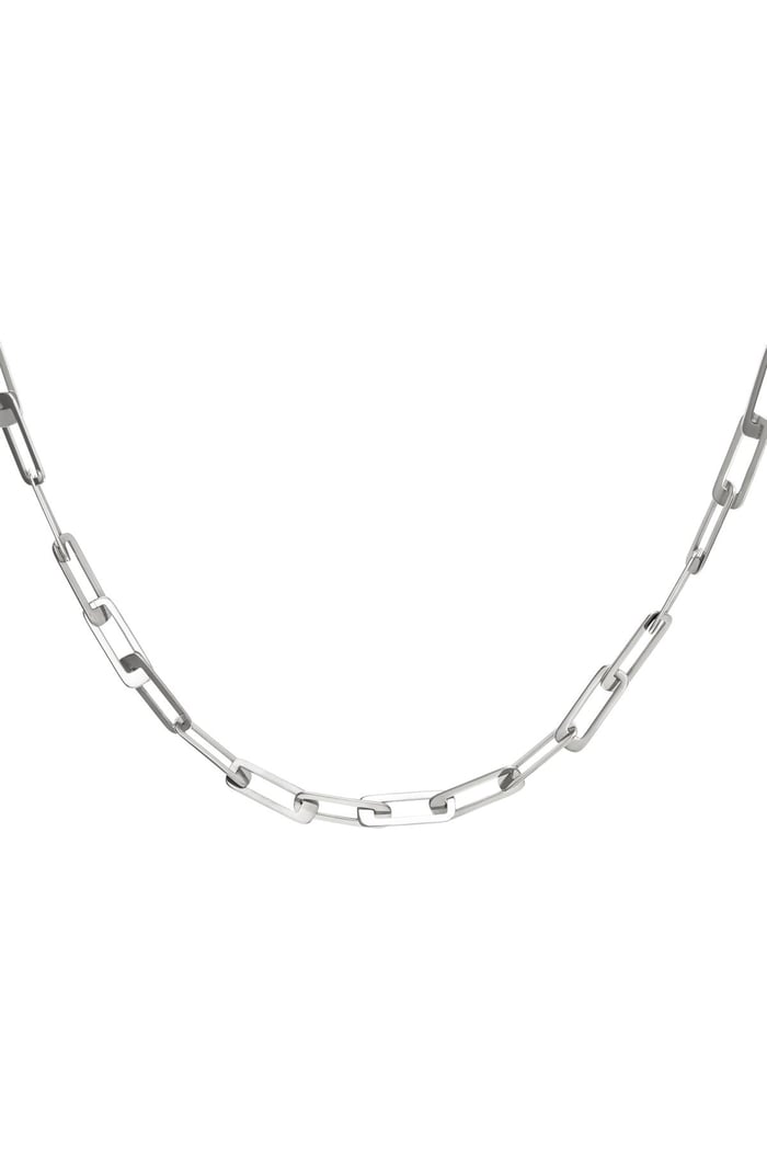 Chunky chain necklace Silver Color Stainless Steel 