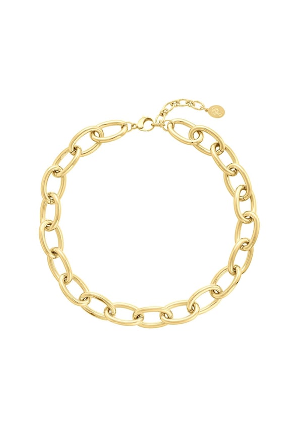 Chunky chain necklace with large links Gold Color Stainless Steel 2