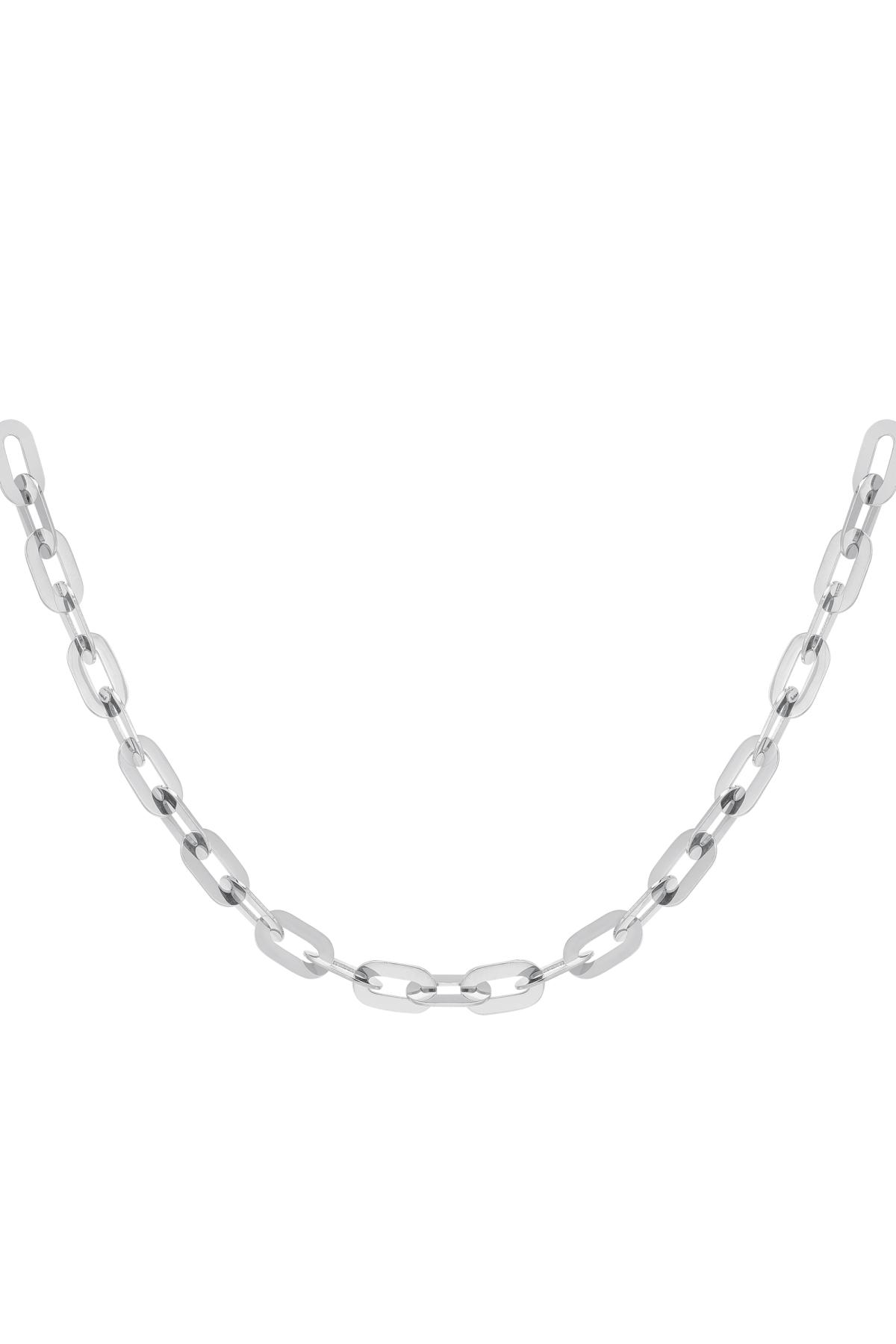 Chunky chain necklace Silver Color Stainless Steel