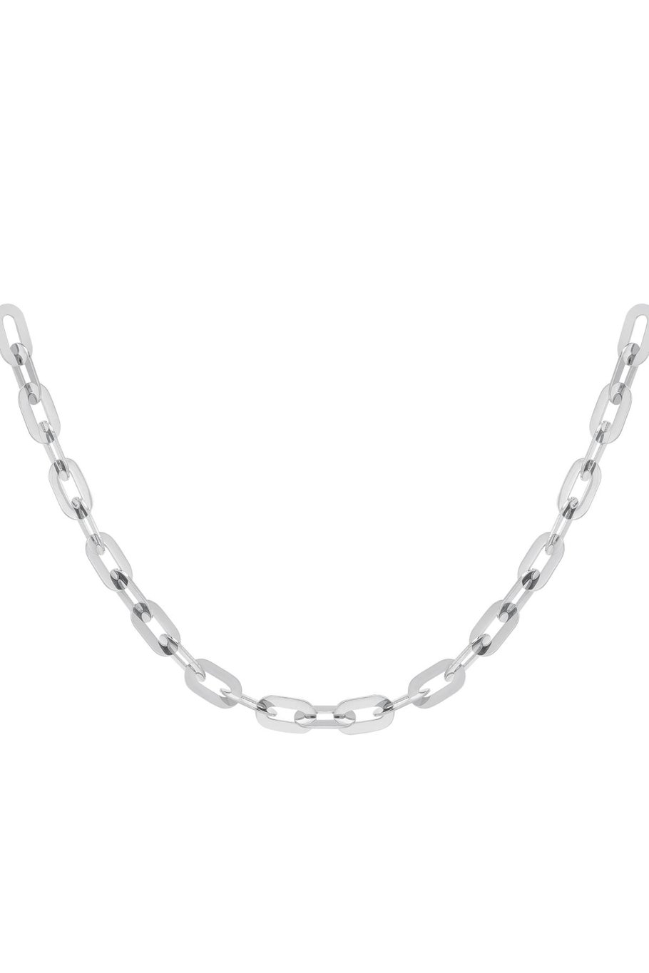 Chunky chain necklace Silver Color Stainless Steel 