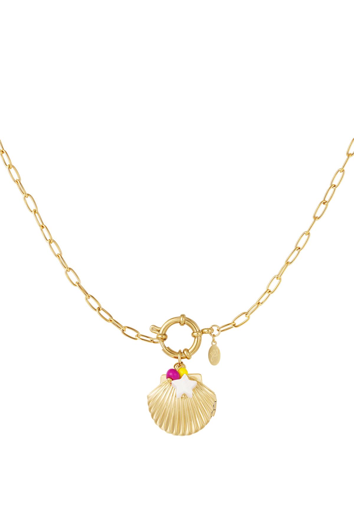 Necklace with shell locket - Beach collection Gold Color Stainless Steel 