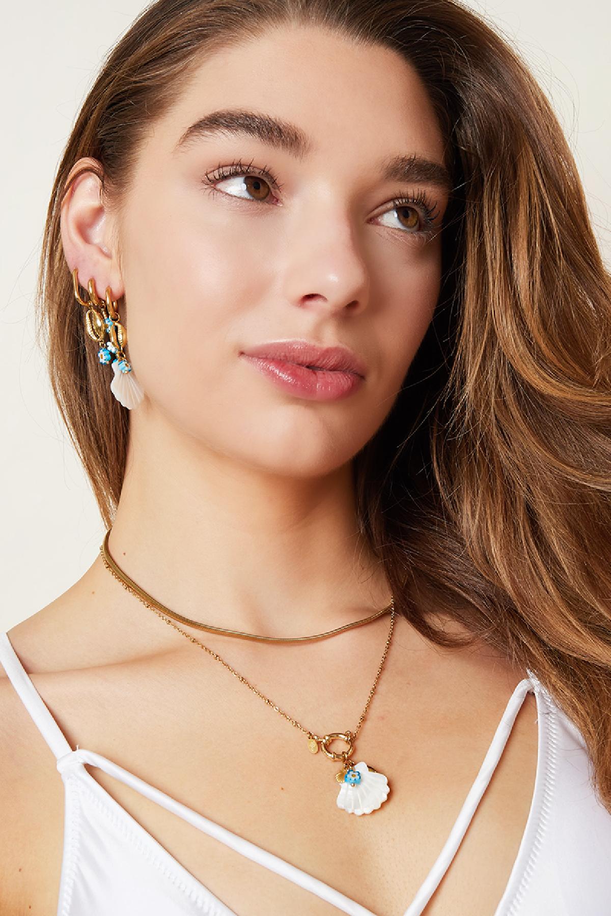 Necklace with shell charm - Beach collection Silver Color Stainless Steel h5Picture3