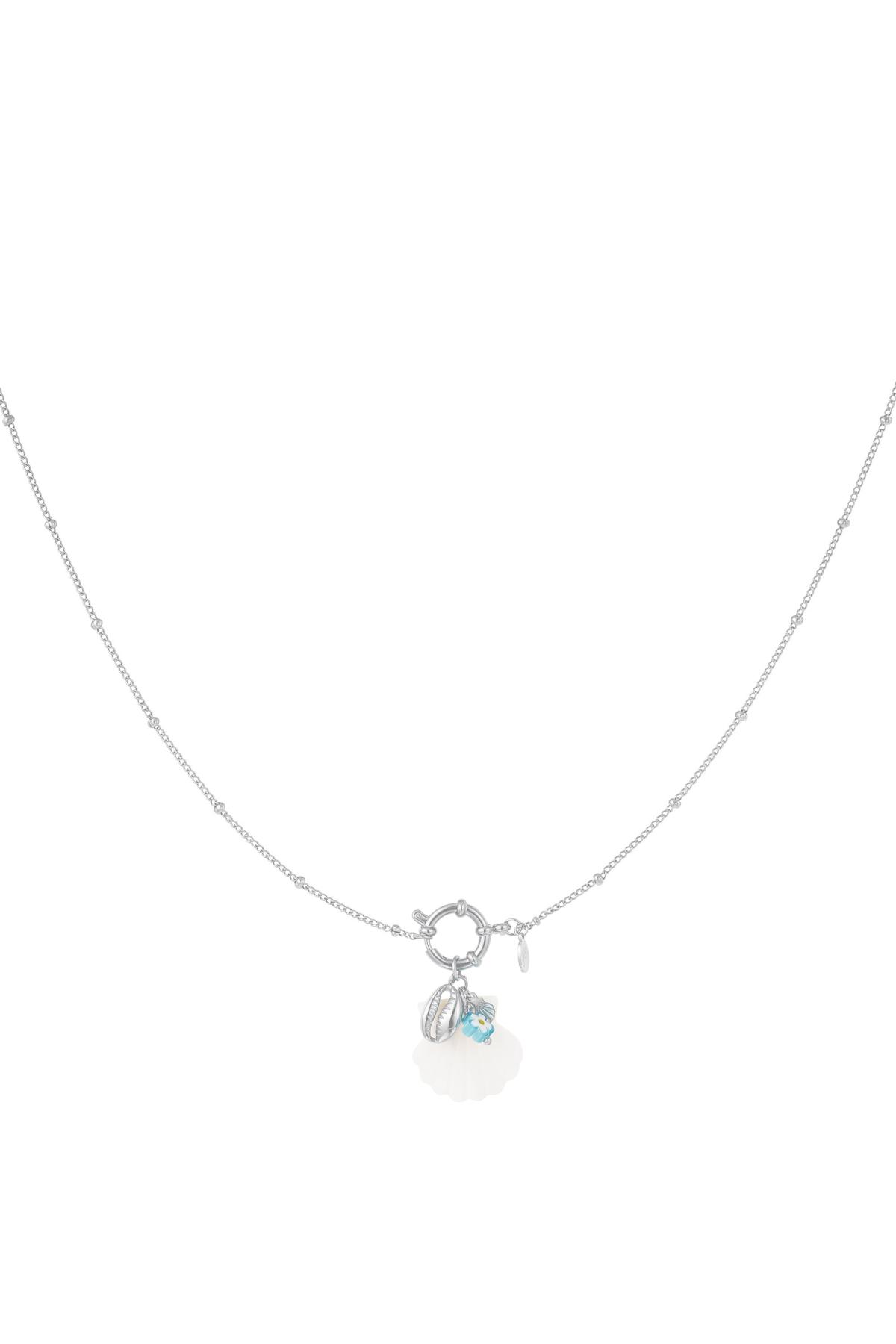 Necklace with shell charm - Beach collection Silver Color Stainless Steel