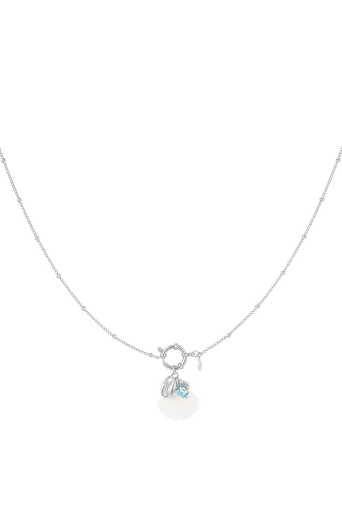 Necklace with shell charm - Beach collection Silver Color Stainless Steel 