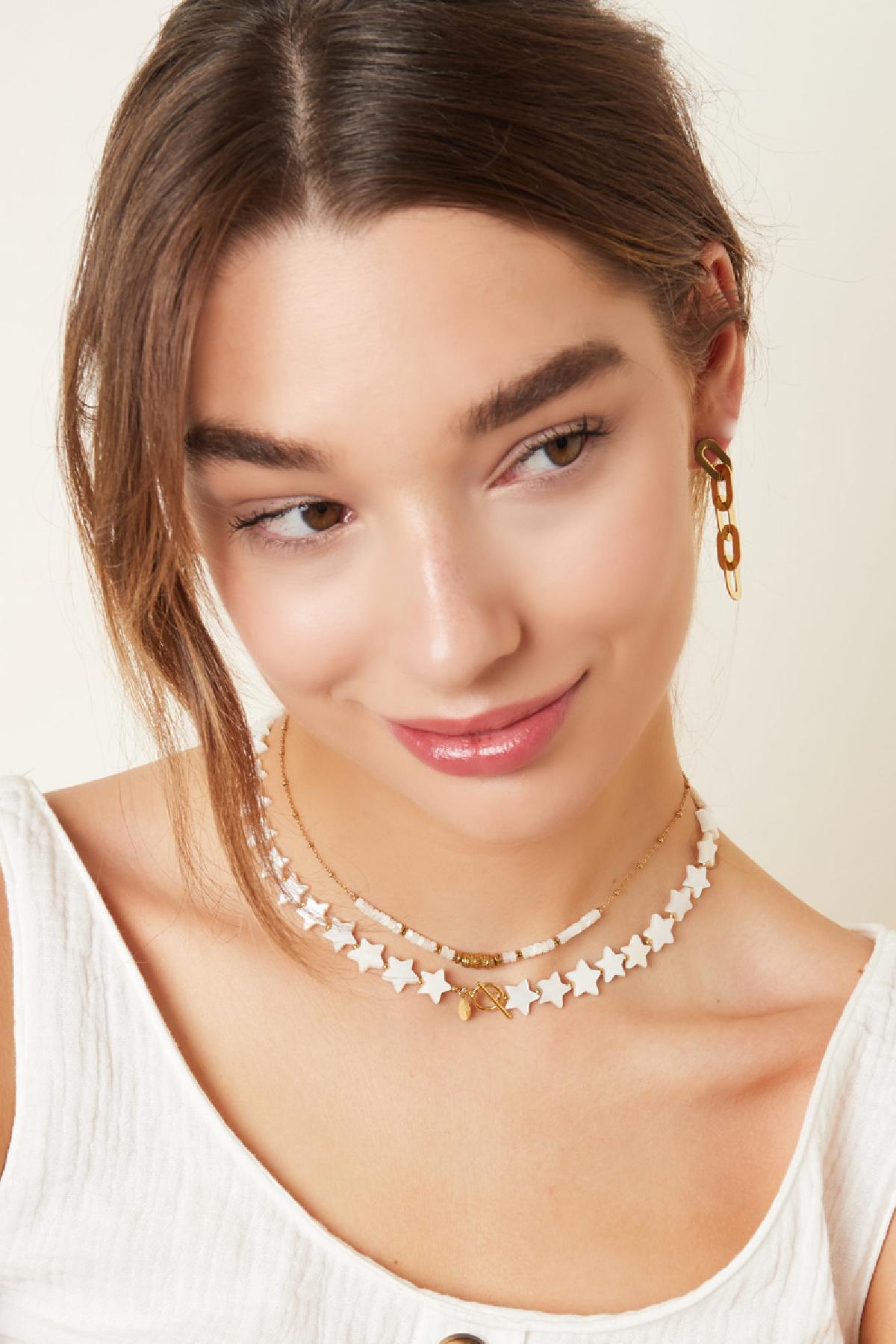 Necklace shell stars - Beach collection White Gold Color Sea Shells h5Picture2